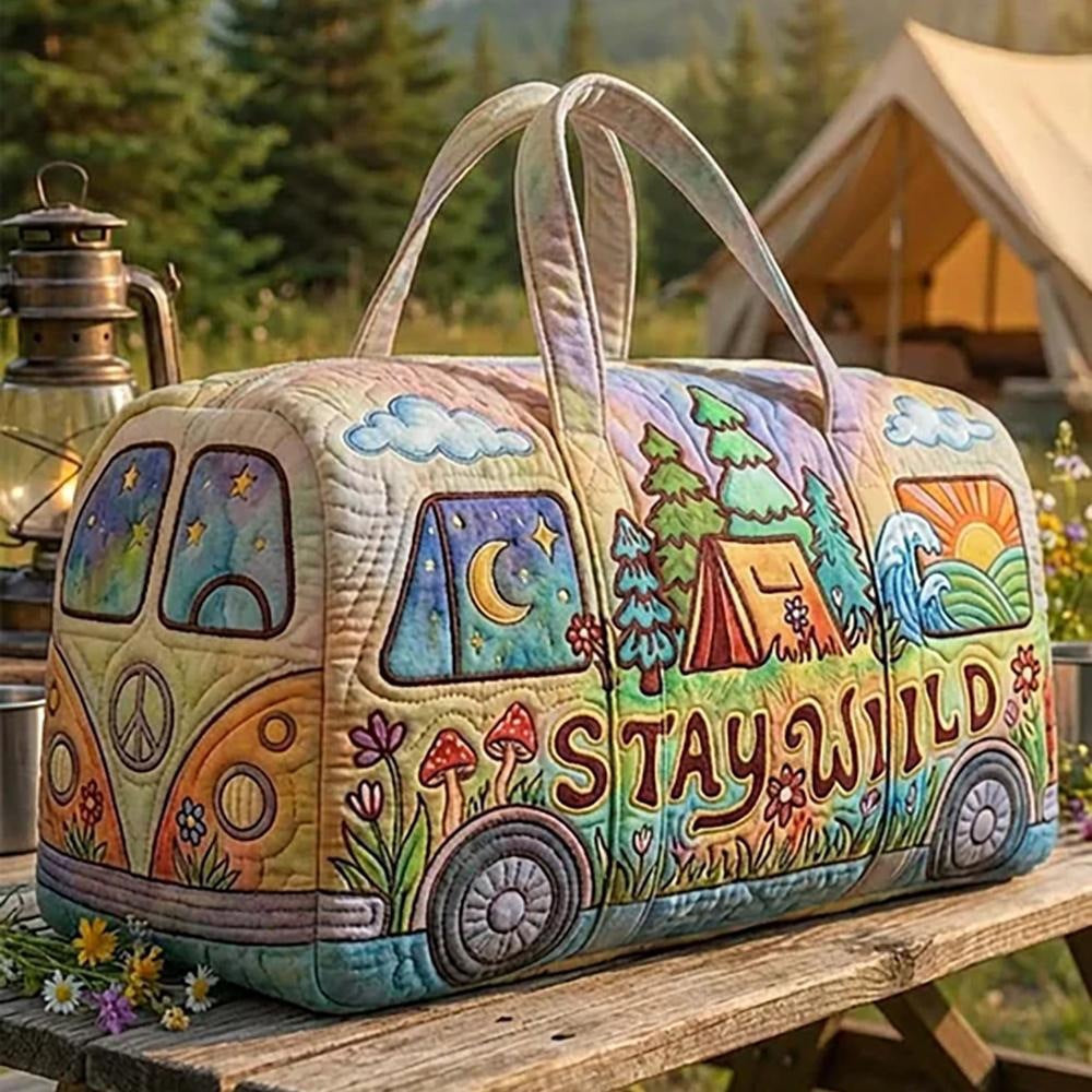 Acampada, bolsa de viaje furgoneta crema de camping