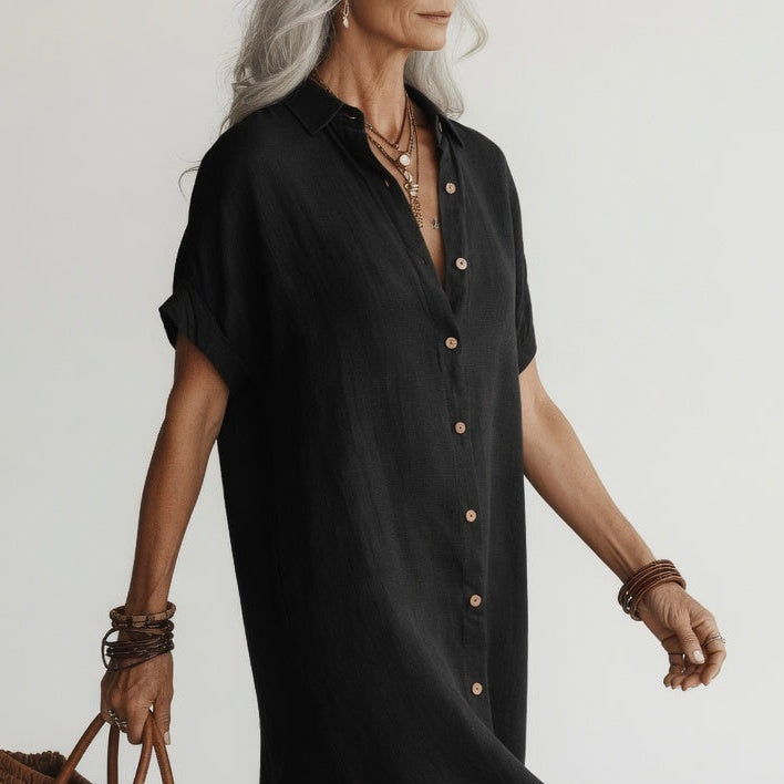 Mirella | Vestido camisero por debajo de la rodilla