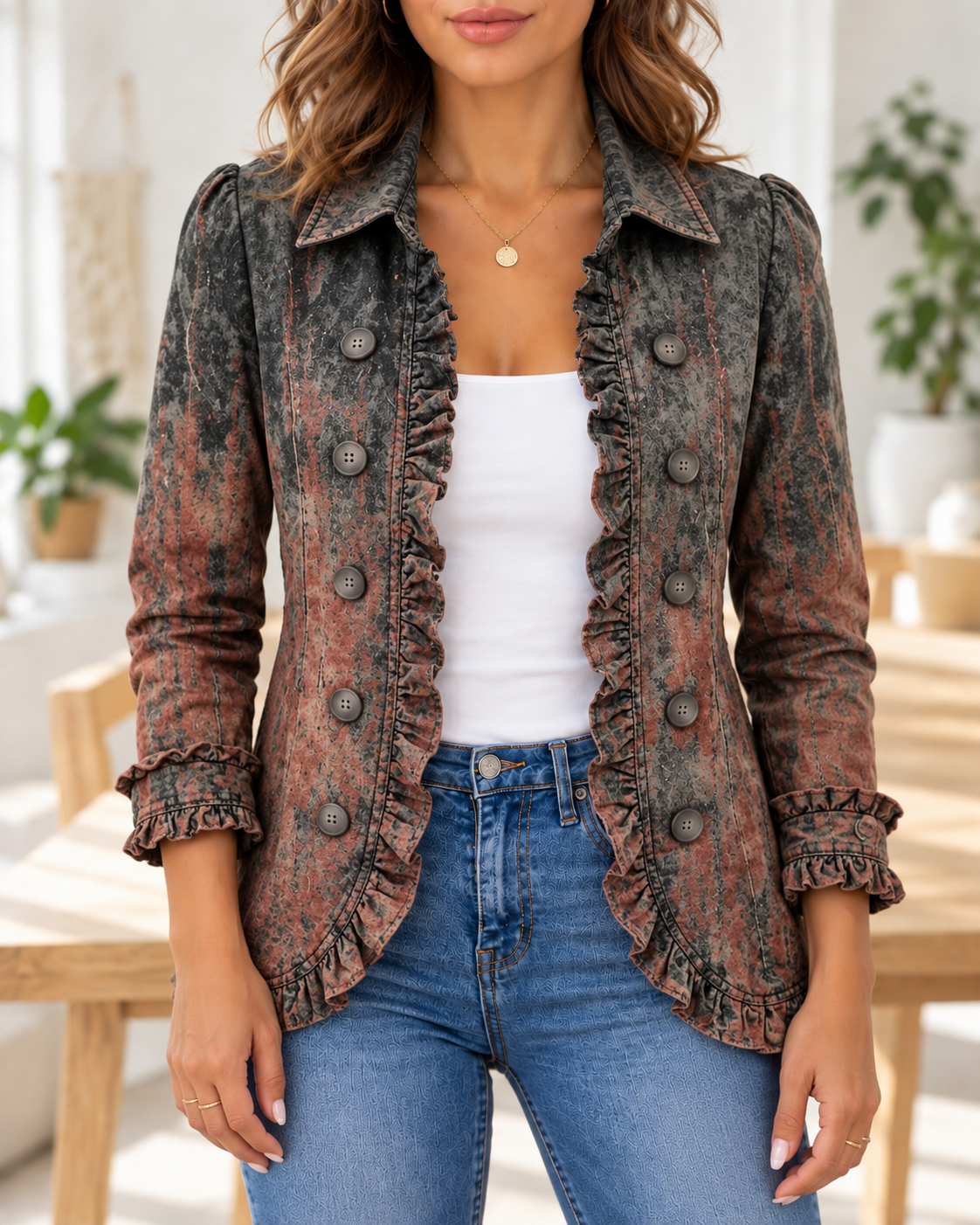 Bristow · Chaqueta degradada gris y teja