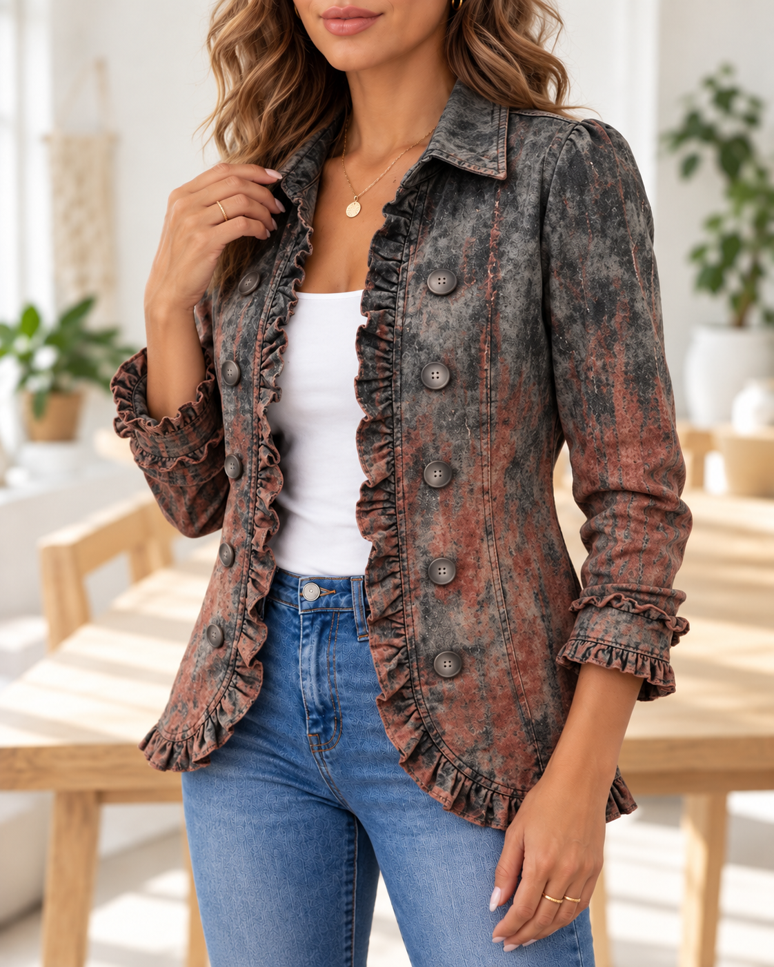 Bristow · Chaqueta degradada gris y teja