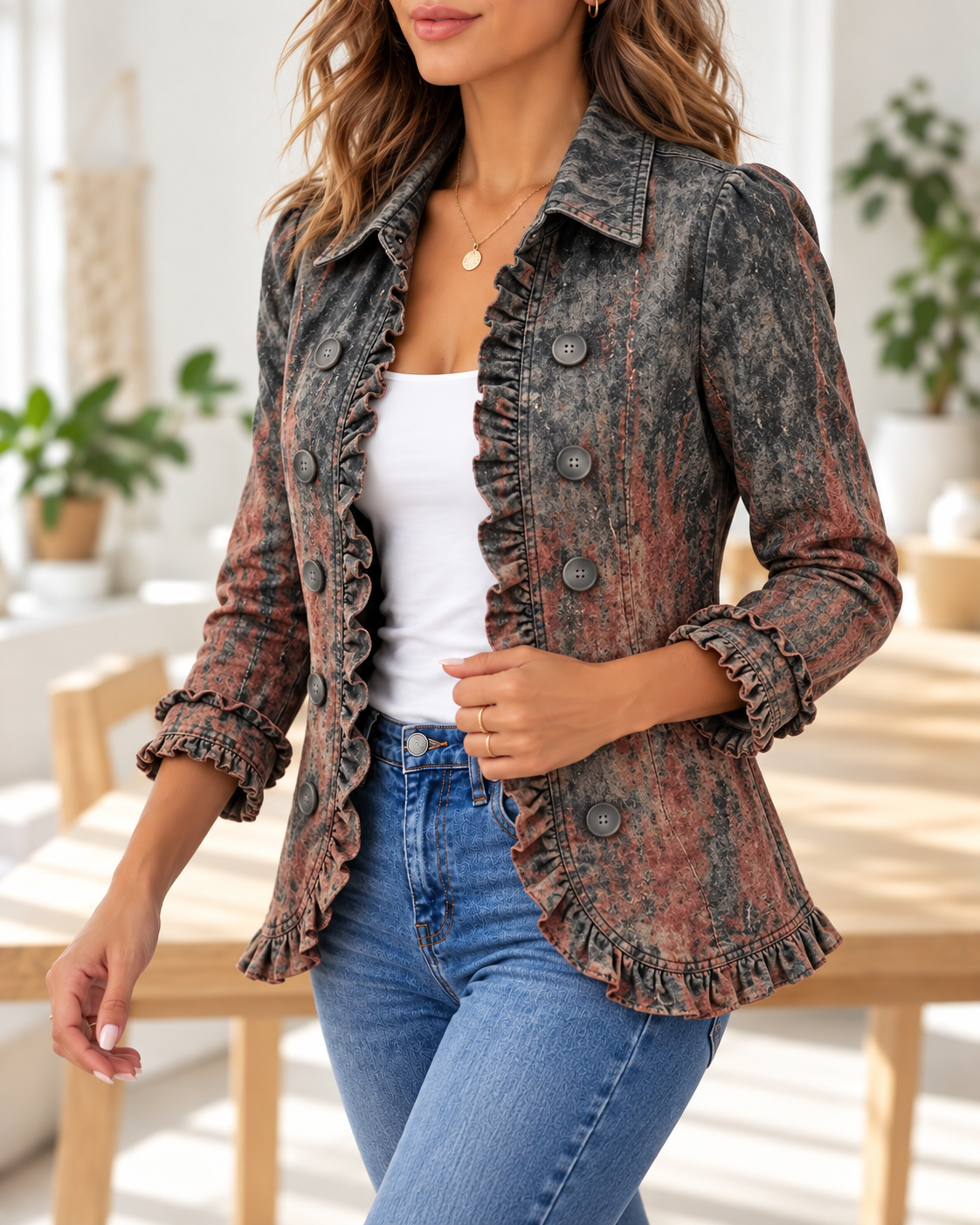 Bristow · Chaqueta degradada gris y teja
