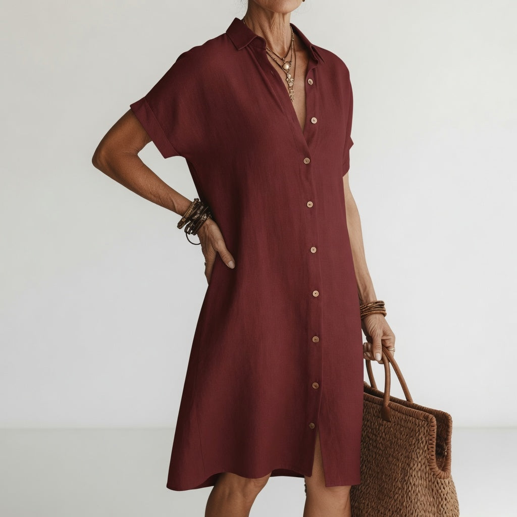 Mirella | Vestido camisero por debajo de la rodilla