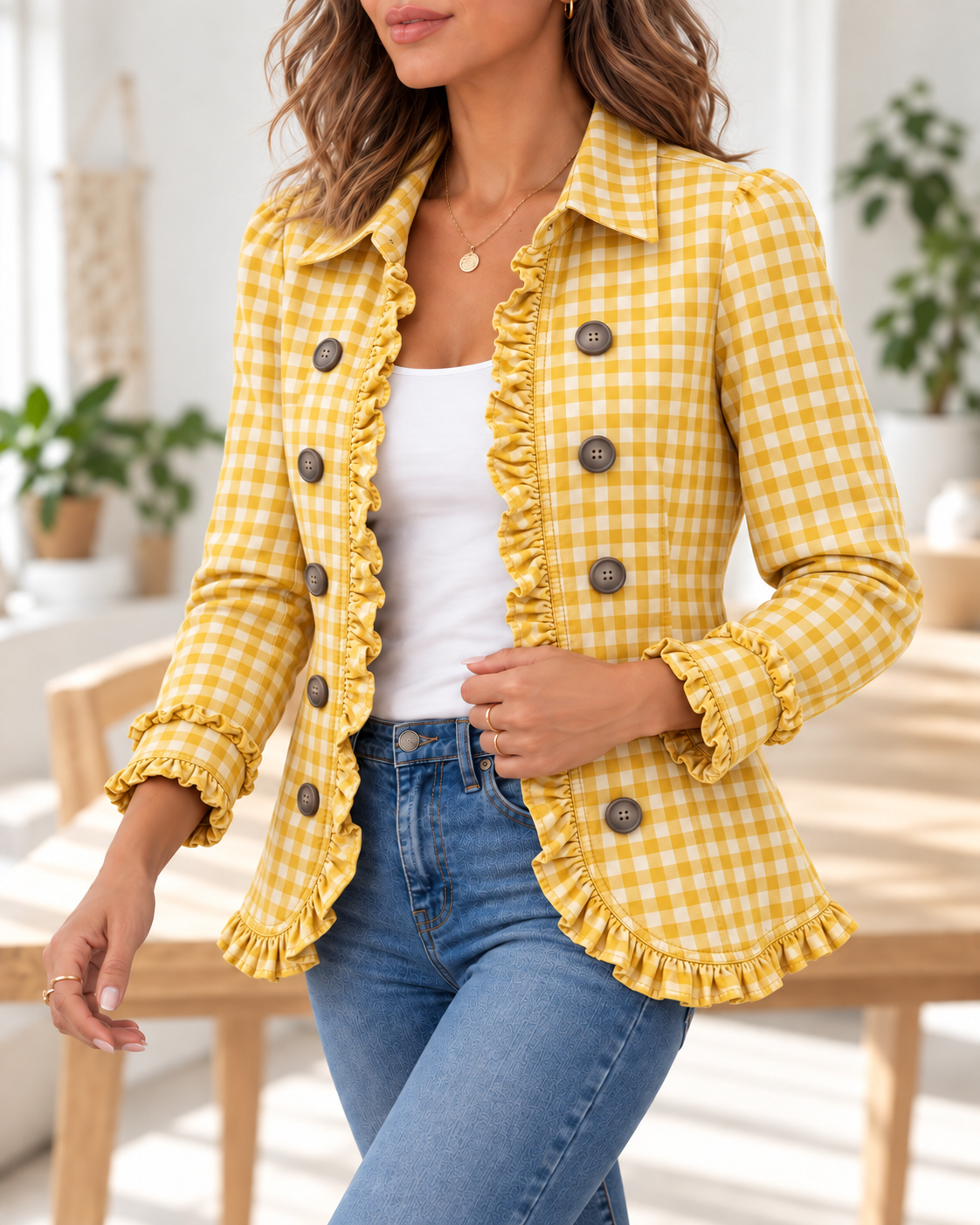 Charlene · Chaqueta de cuadros vichy