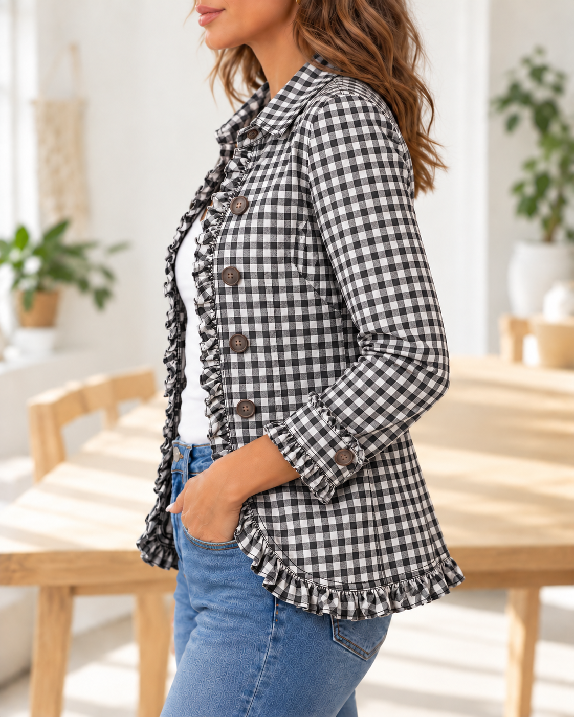 Charlene · Chaqueta de cuadros vichy