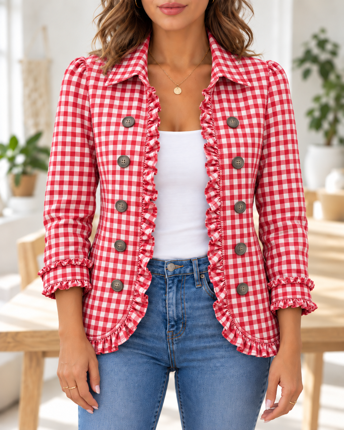 Charlene · Chaqueta de cuadros vichy