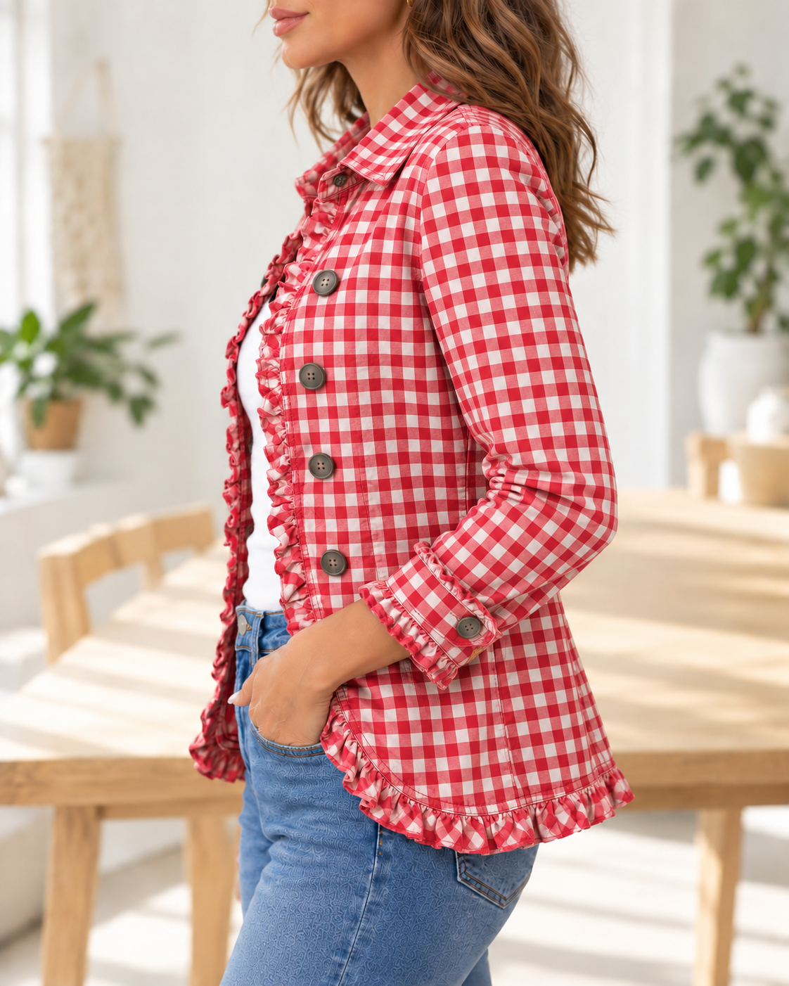 Charlene · Chaqueta de cuadros vichy
