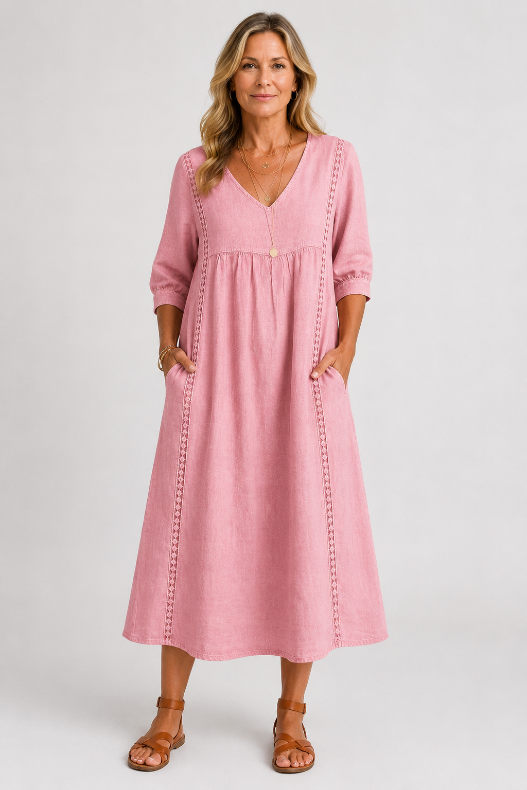 Soleya | Vestido midi con detalles de encaje