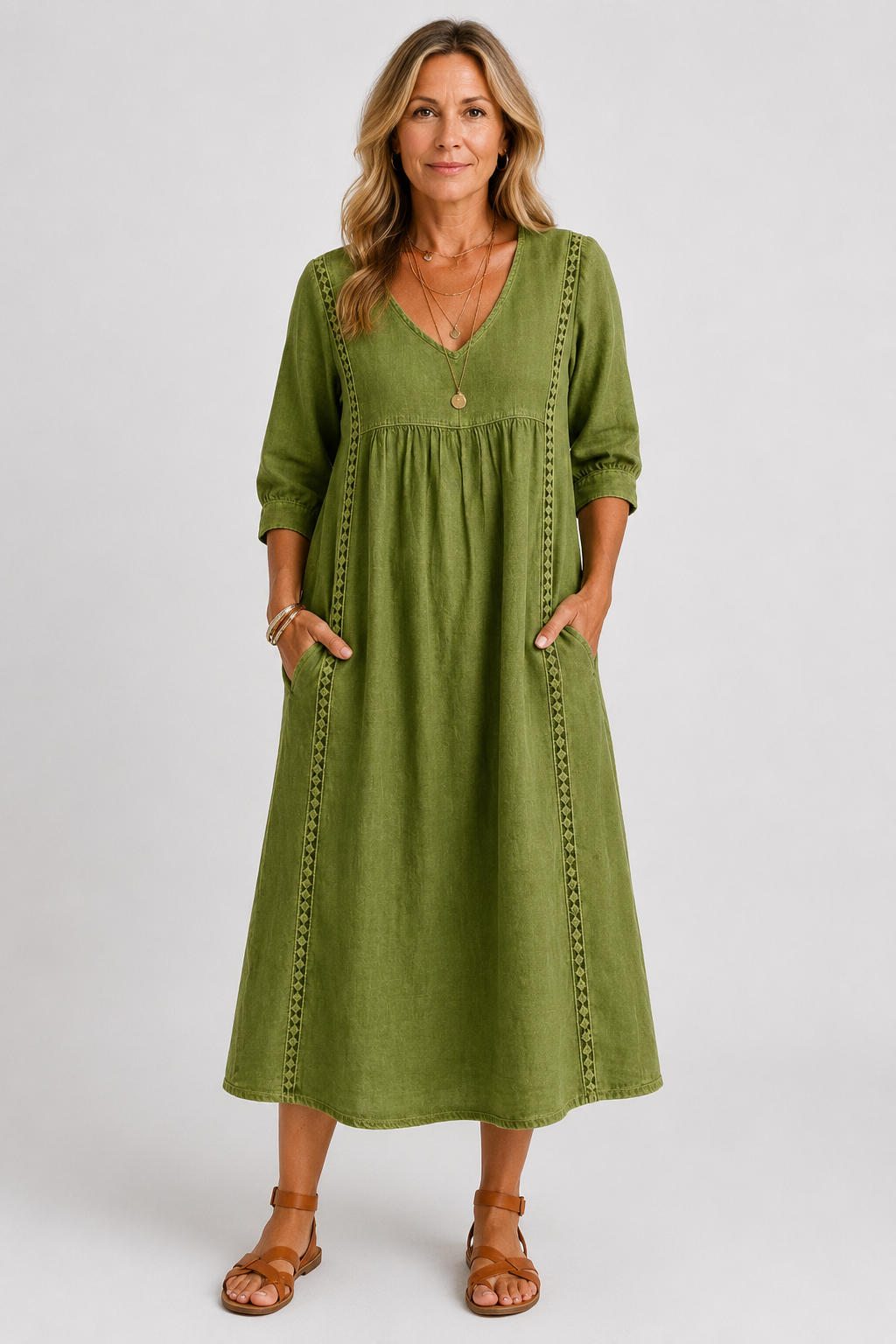 Soleya | Vestido midi con detalles de encaje