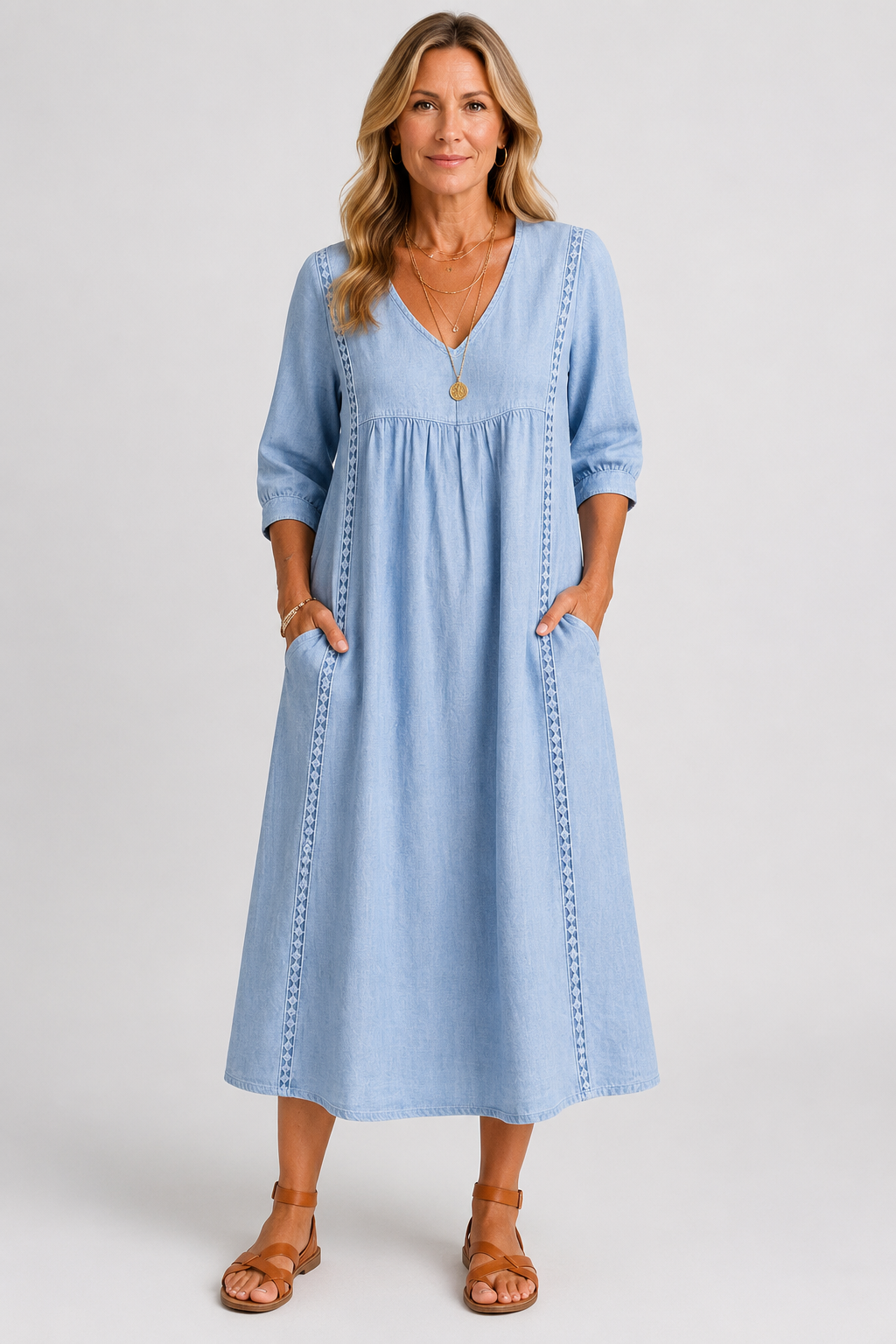 Soleya | Vestido midi con detalles de encaje