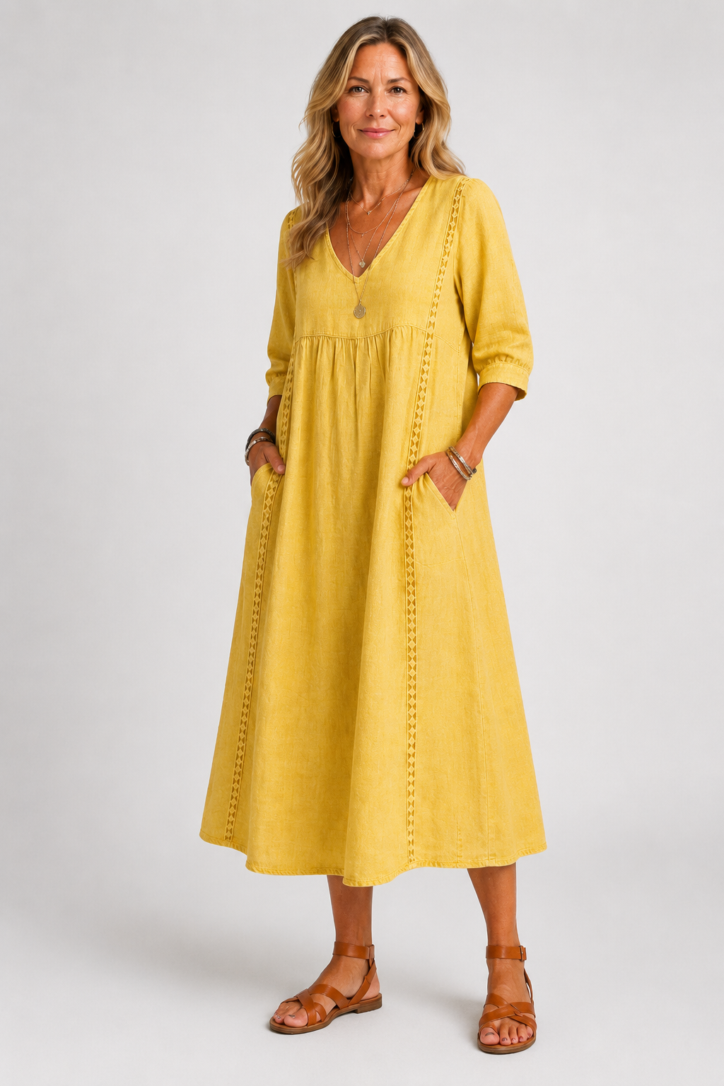 Soleya | Vestido midi con detalles de encaje