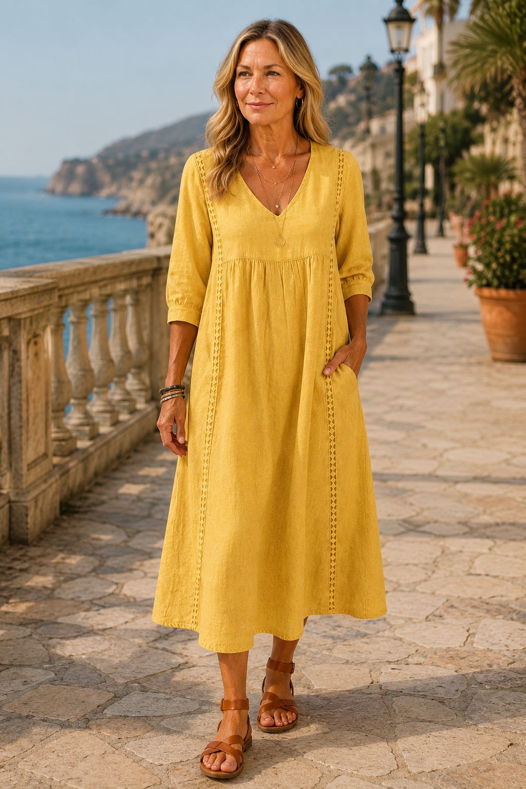 Soleya | Vestido midi con detalles de encaje