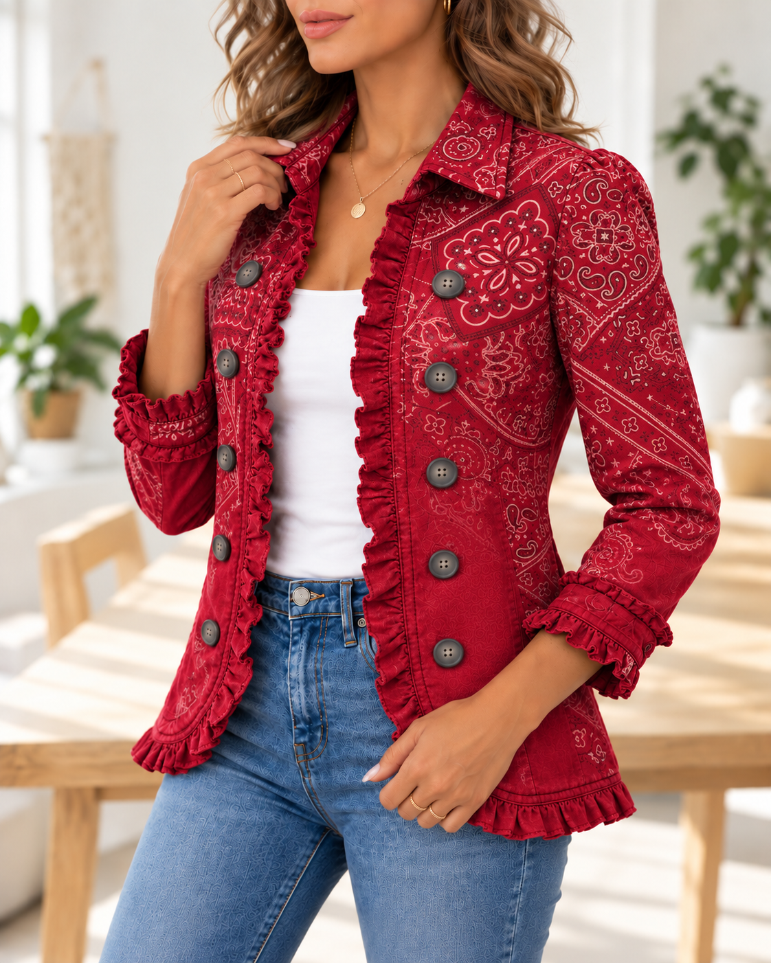Criselle · Chaqueta paisley roja