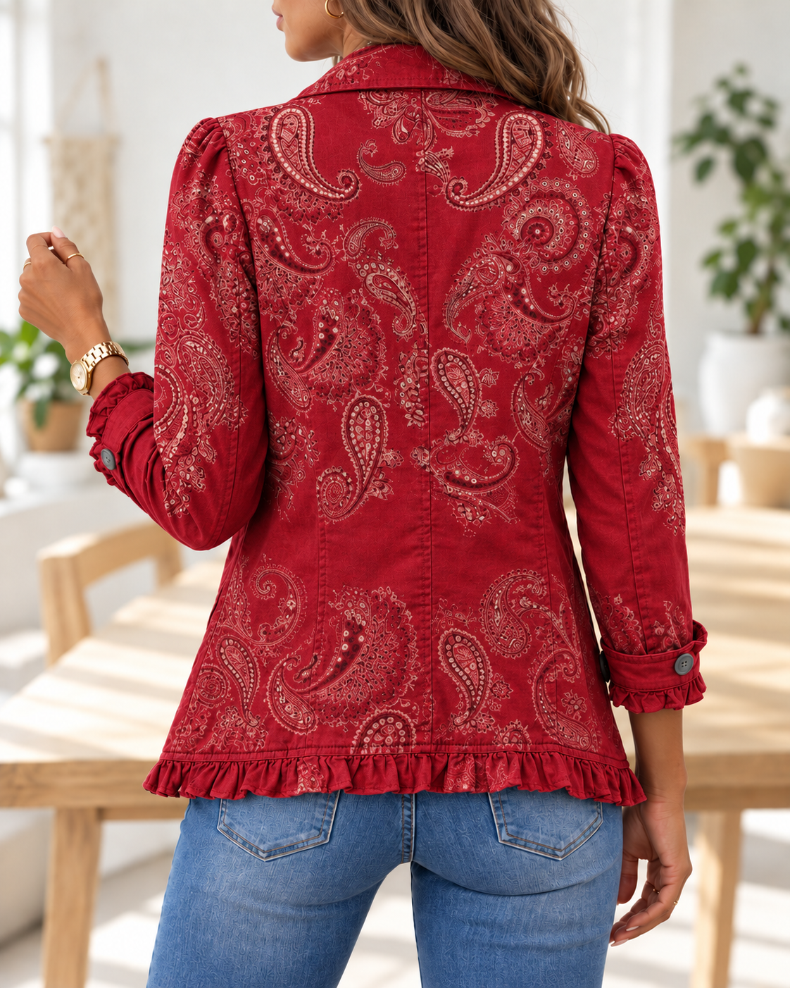 Criselle · Chaqueta paisley roja