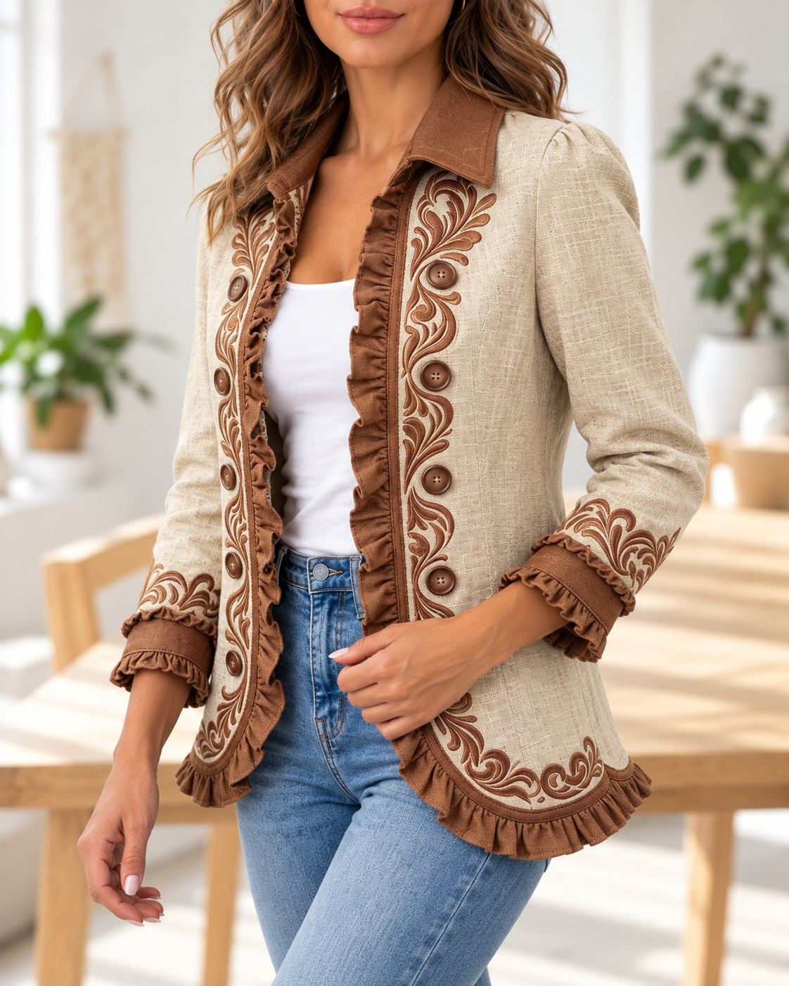 Dawncroft · Chaqueta bordado vintage