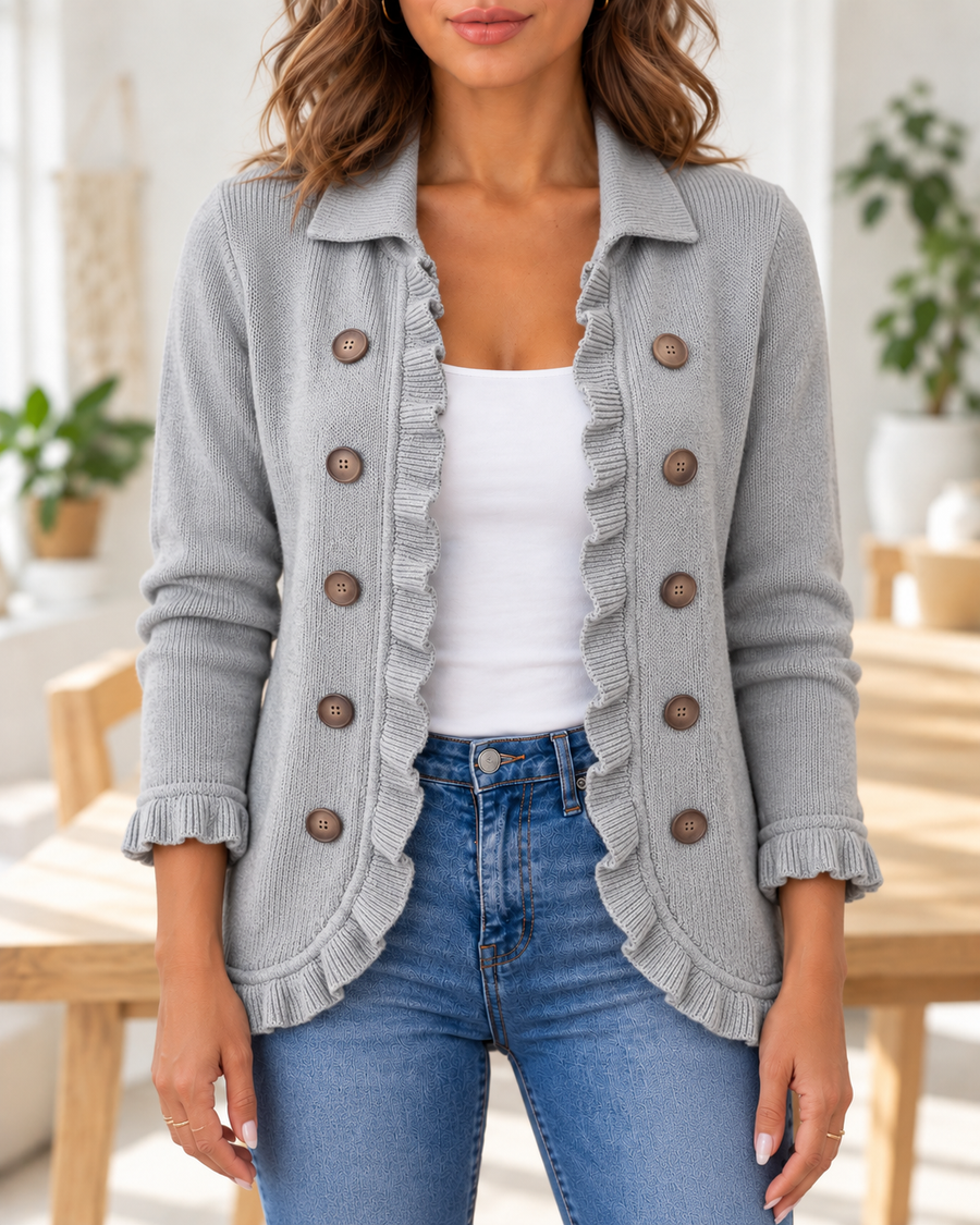 Elowen · Chaqueta canalé gris
