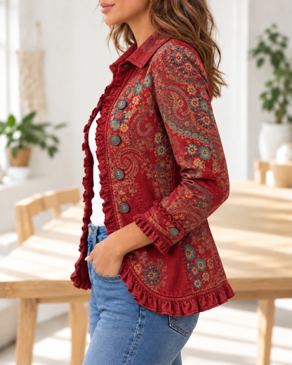 Fayrene · Chaqueta cachemira roja