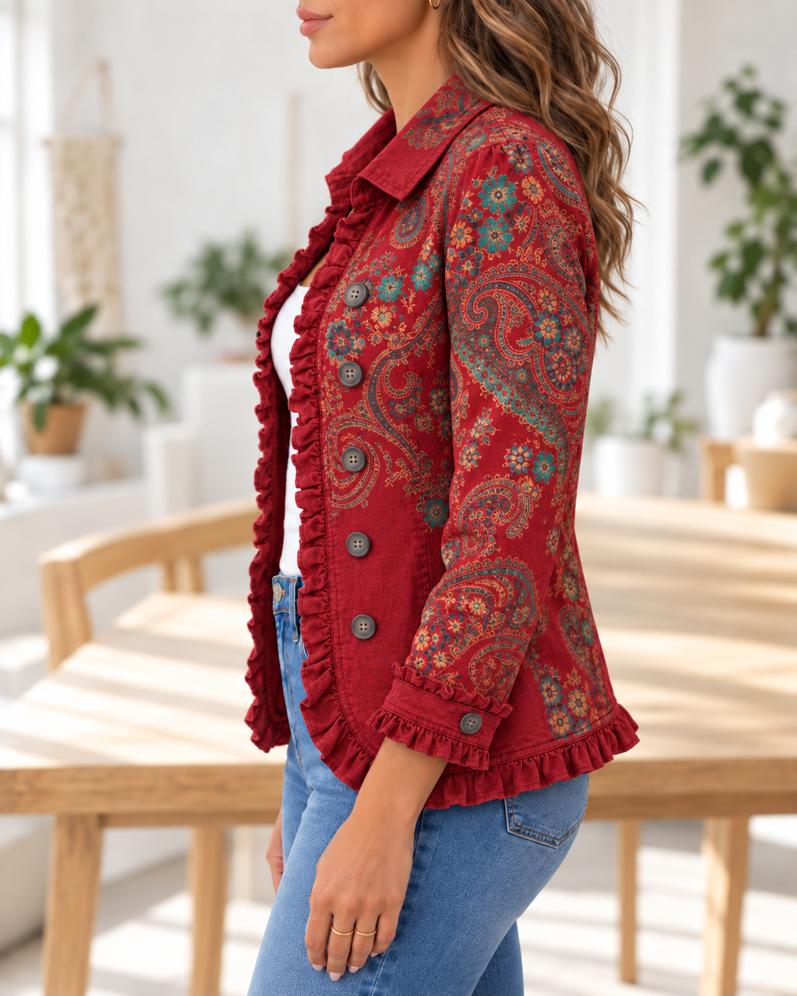 Fayrene · Chaqueta cachemira roja