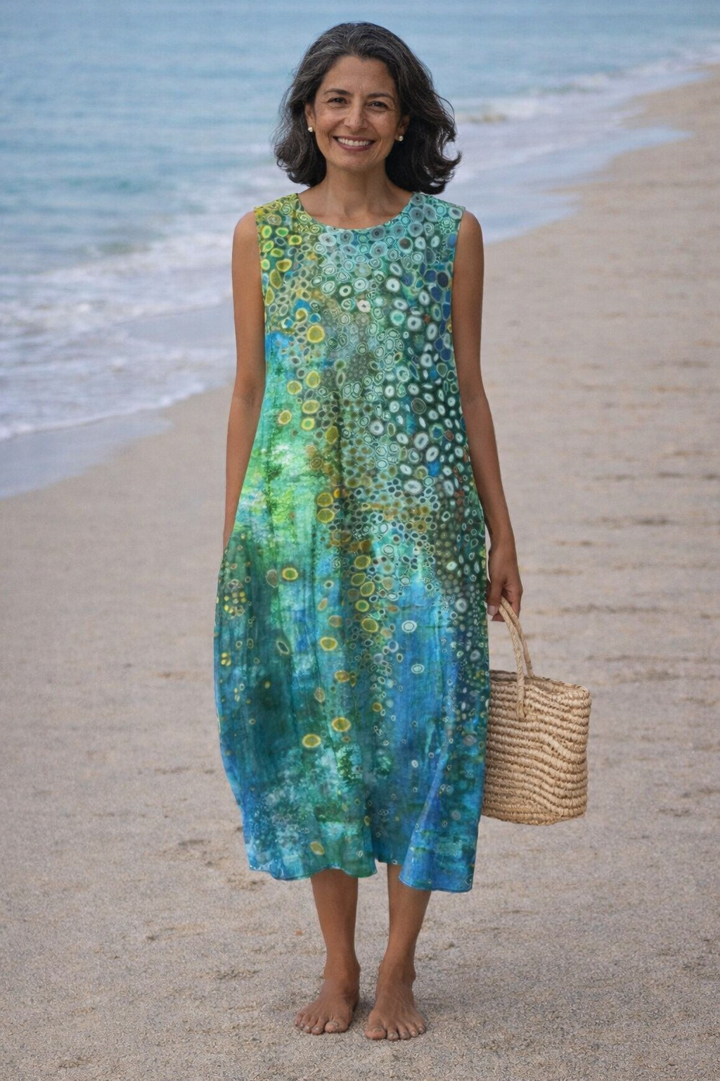 Zara | Vestido de largo por debajo de la rodilla con estampado inspirado en los corales