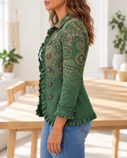 Jemara · Chaqueta paisley verde