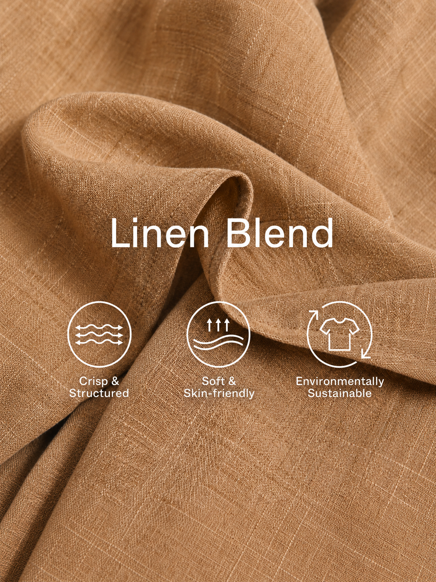 Women's Modern Minimalist Khaki Linen Blend Draped Asymmetric Short Sleeve Midi Dress MDZ0344G8GMJ