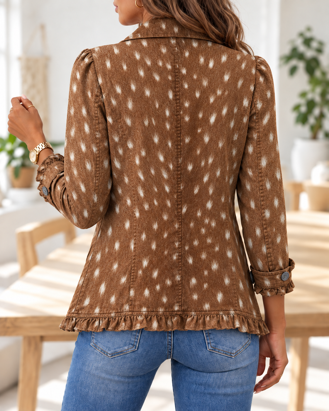 Nolinda · Chaqueta de motas marrón