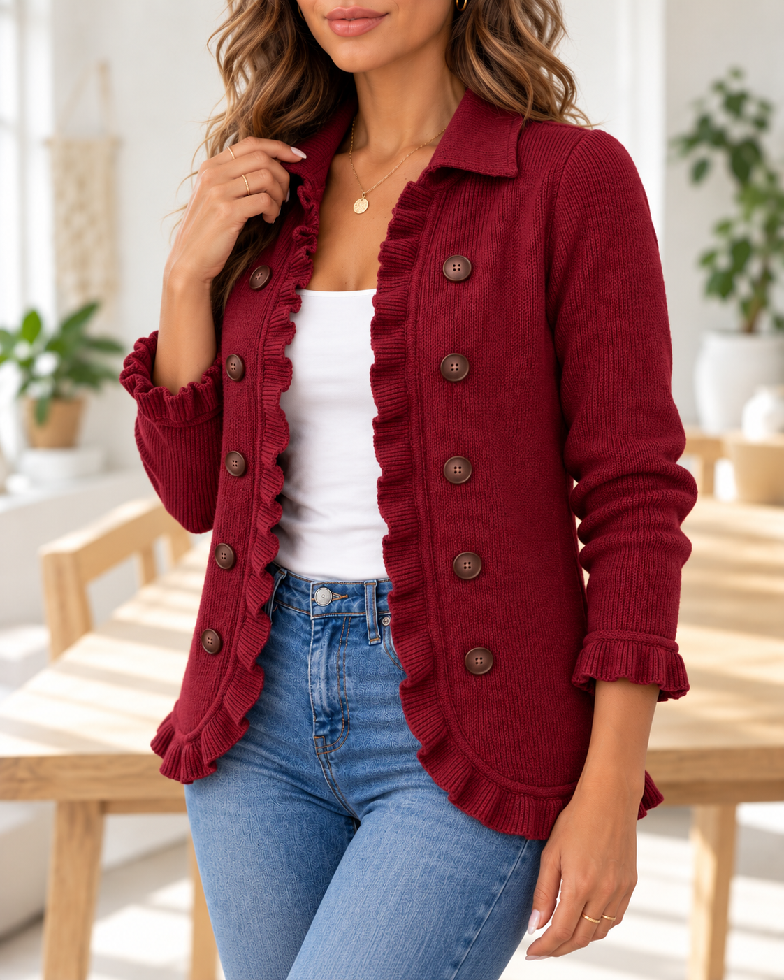 Rosalie · Chaqueta canalé roja