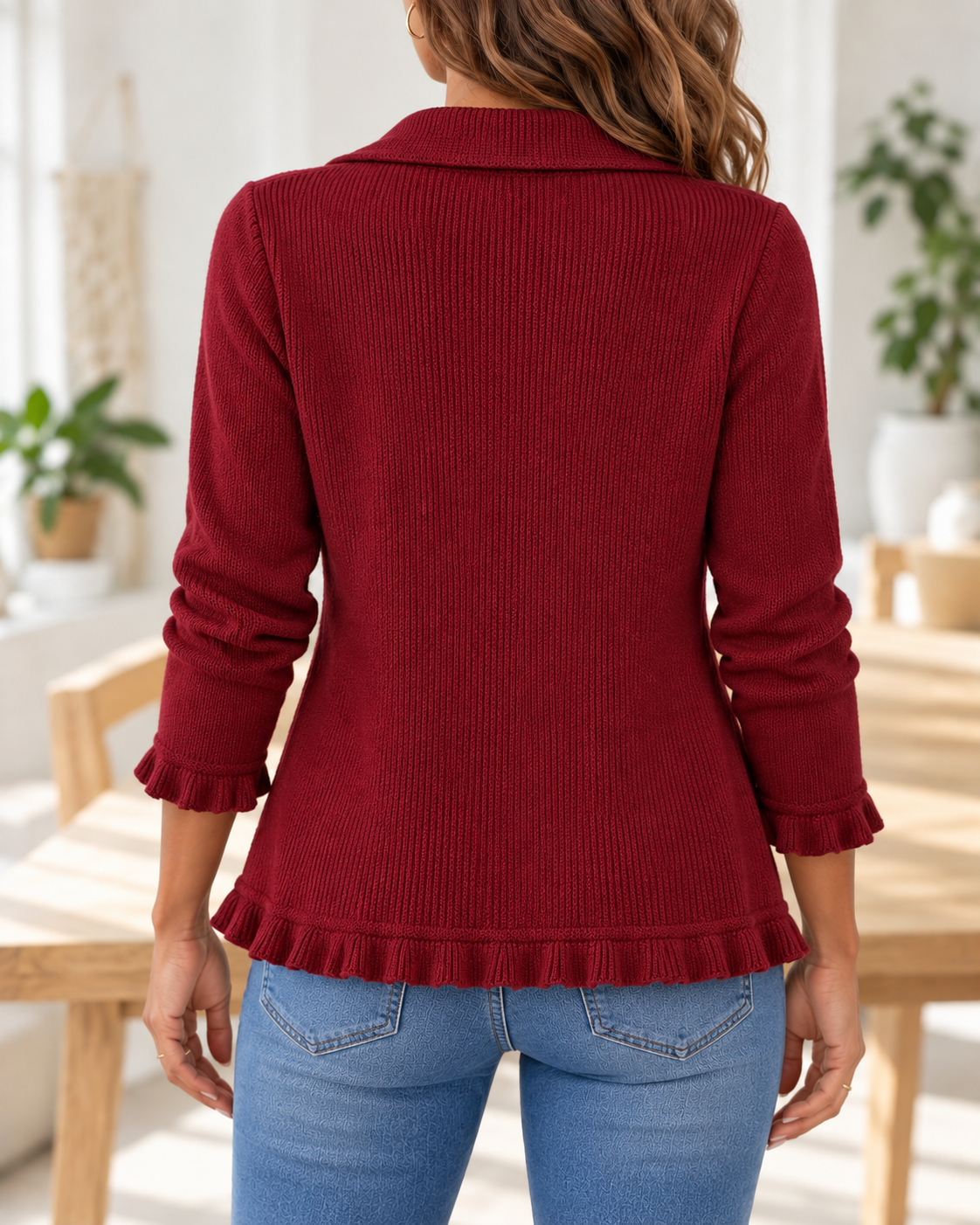 Rosalie · Chaqueta canalé roja