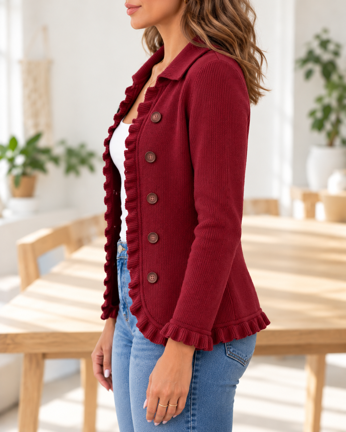 Rosalie · Chaqueta canalé roja