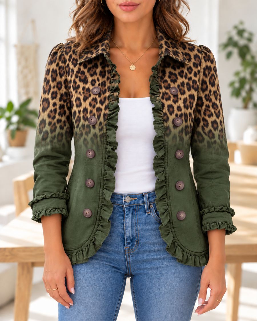 Rowena · Chaqueta leopardo verde