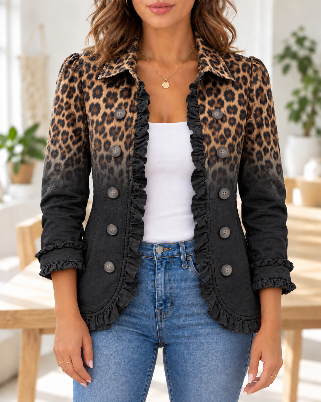 Sabina · Chaqueta leopardo negra