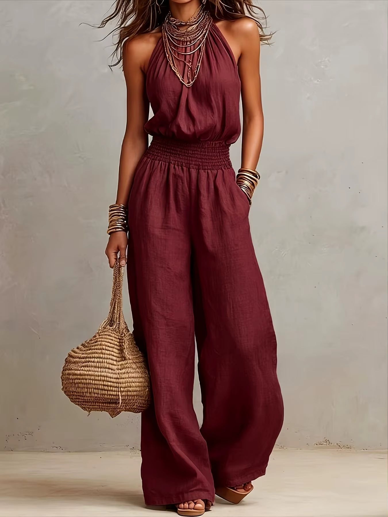 Jill - Elegant Halter Jumpsuit