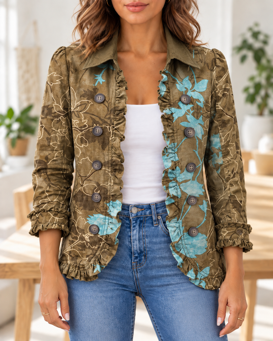 Sundara · Chaqueta floral oliva