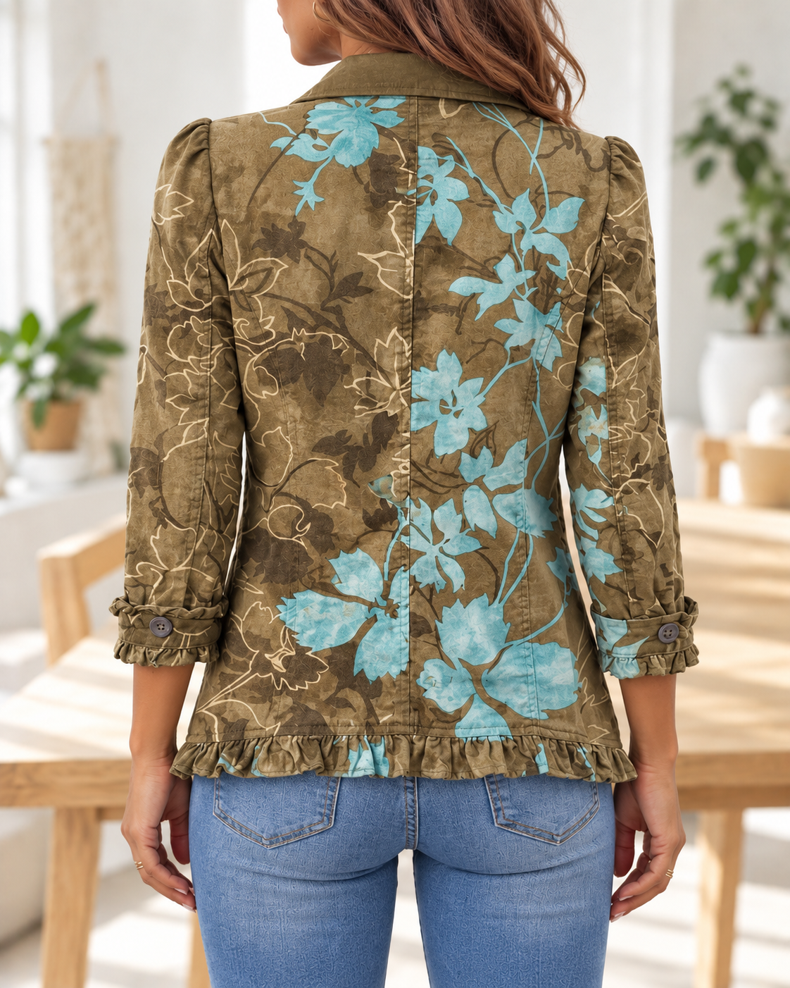 Sundara · Chaqueta floral oliva