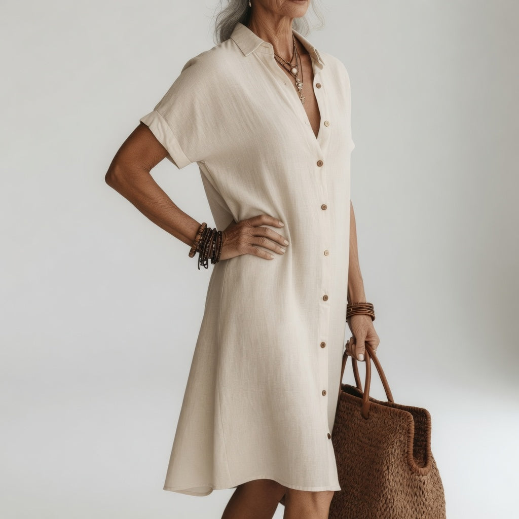 Mirella | Vestido camisero por debajo de la rodilla