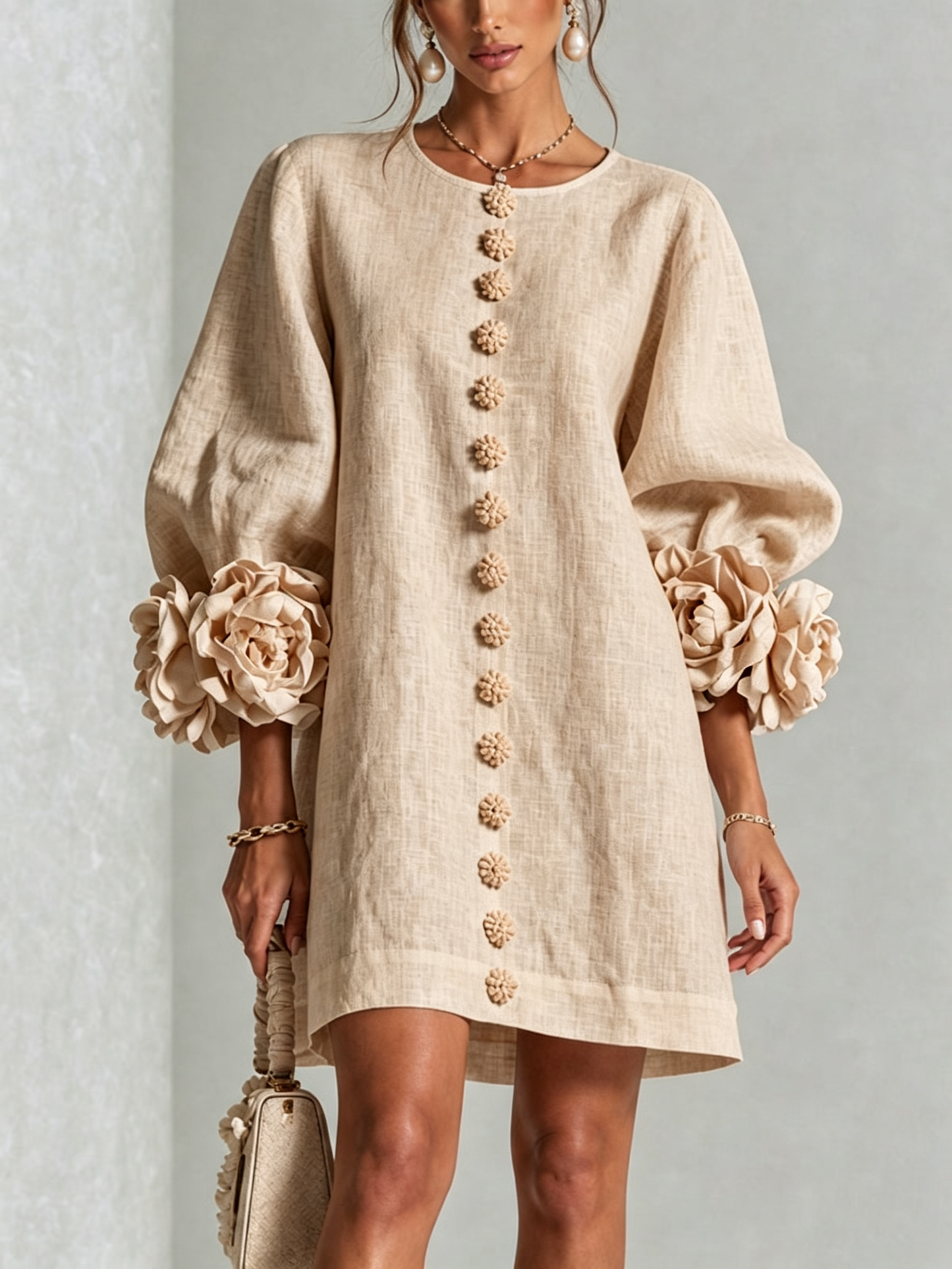 Minivestido I floral abotonado