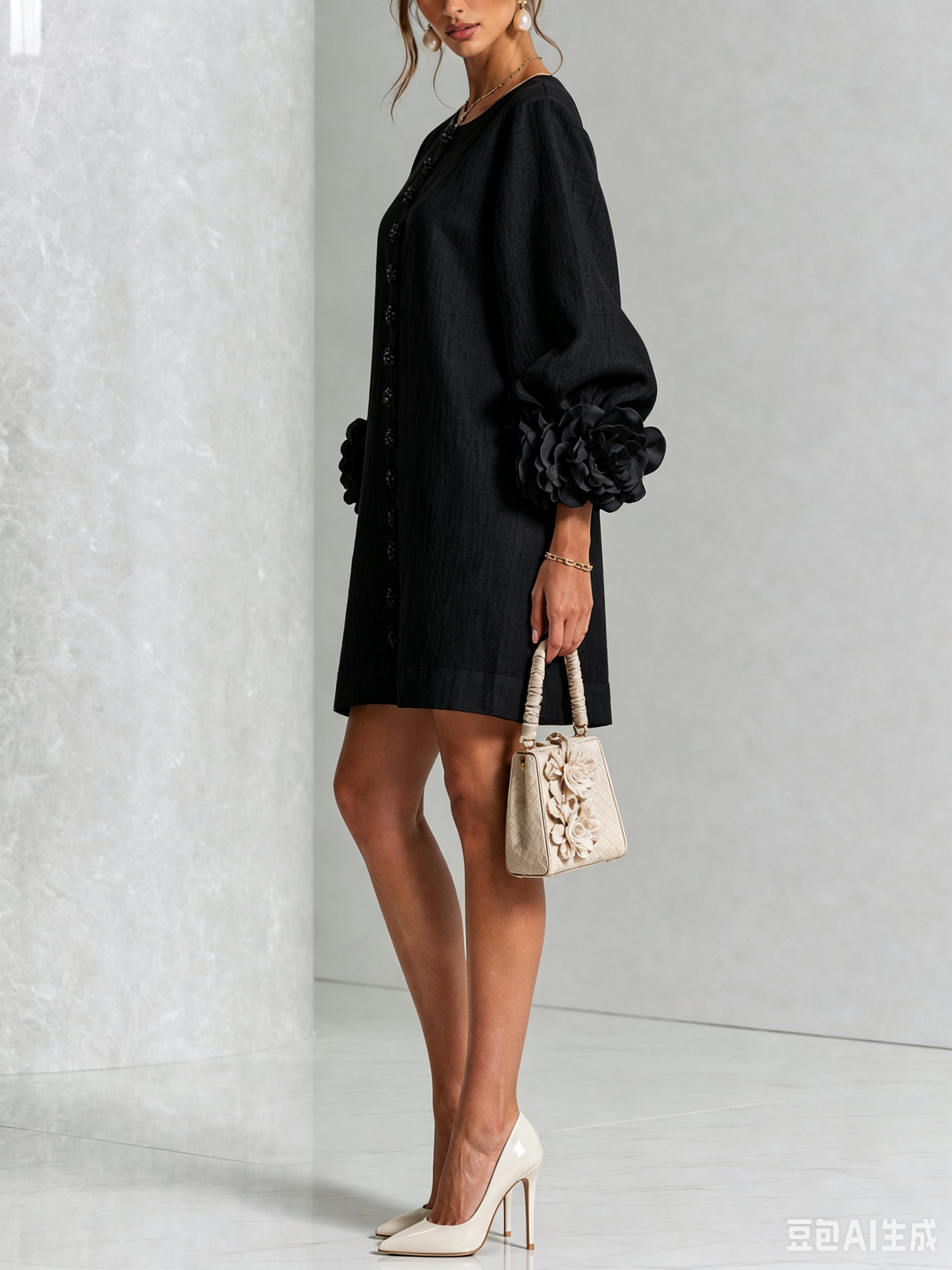 Minivestido I floral abotonado