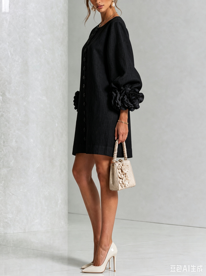 Minivestido I floral abotonado