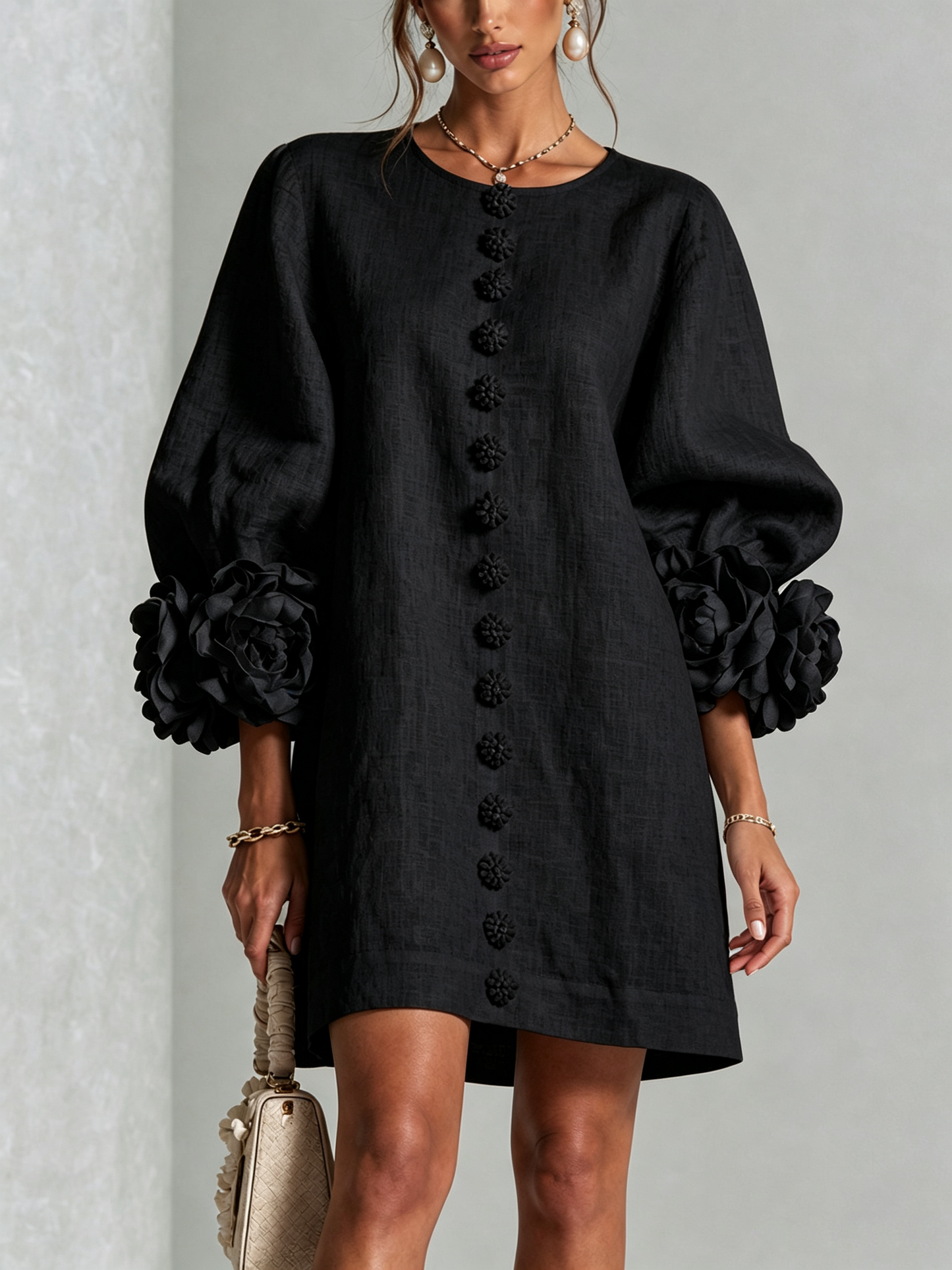 Minivestido I floral abotonado