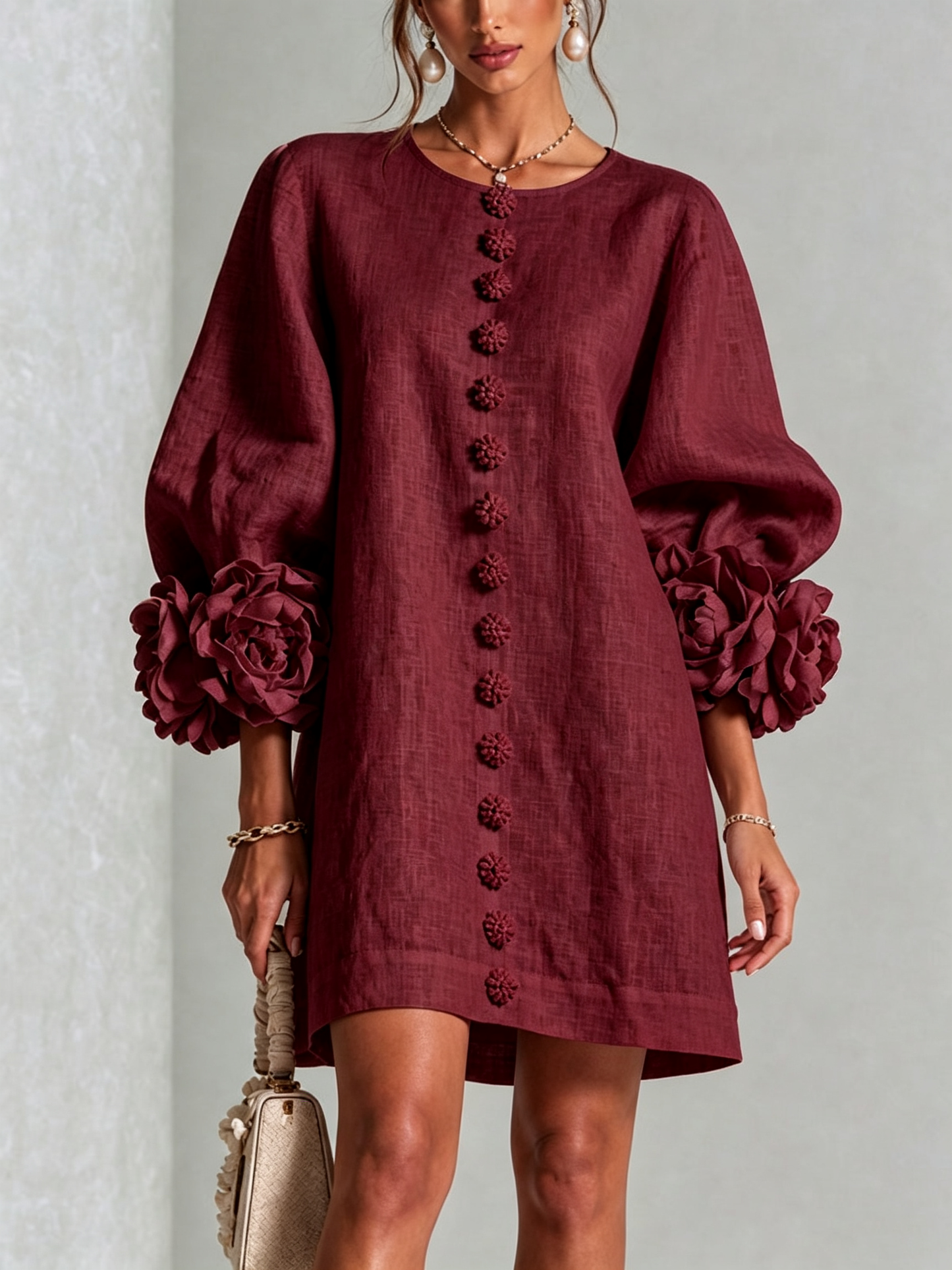 Minivestido I floral abotonado