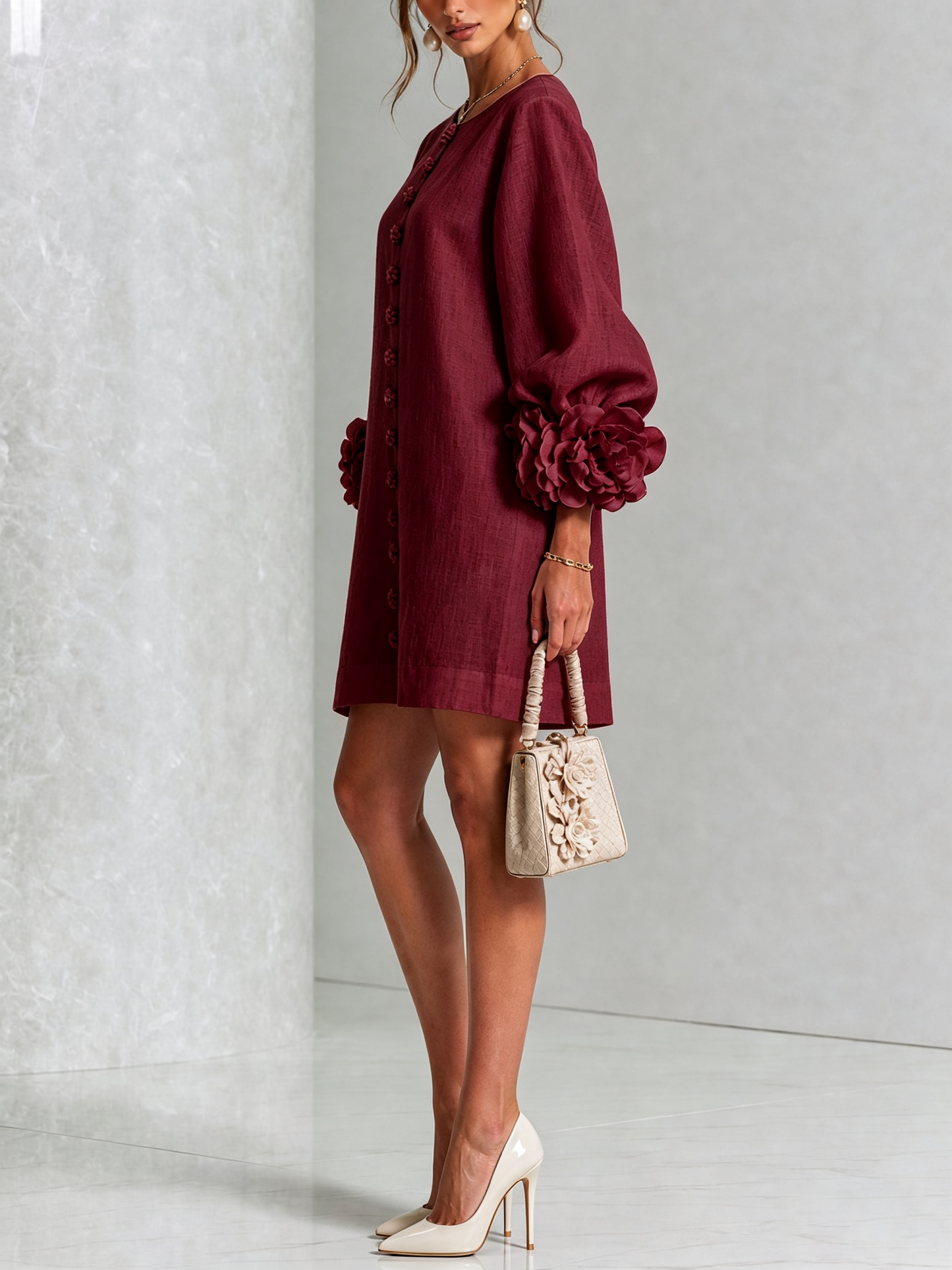 Minivestido I floral abotonado