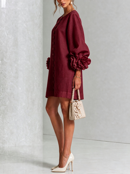 Minivestido I floral abotonado