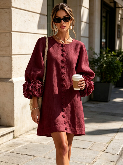 Minivestido I floral abotonado