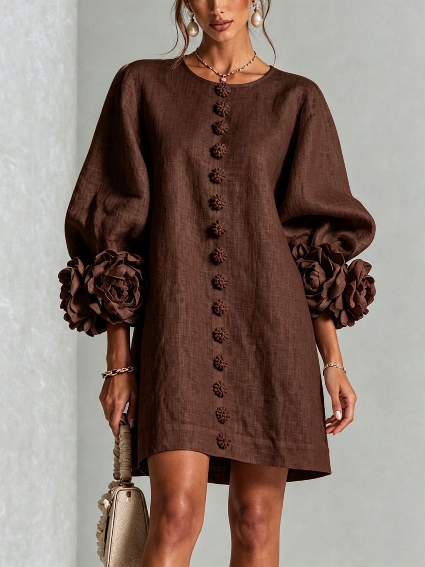 Minivestido I floral abotonado