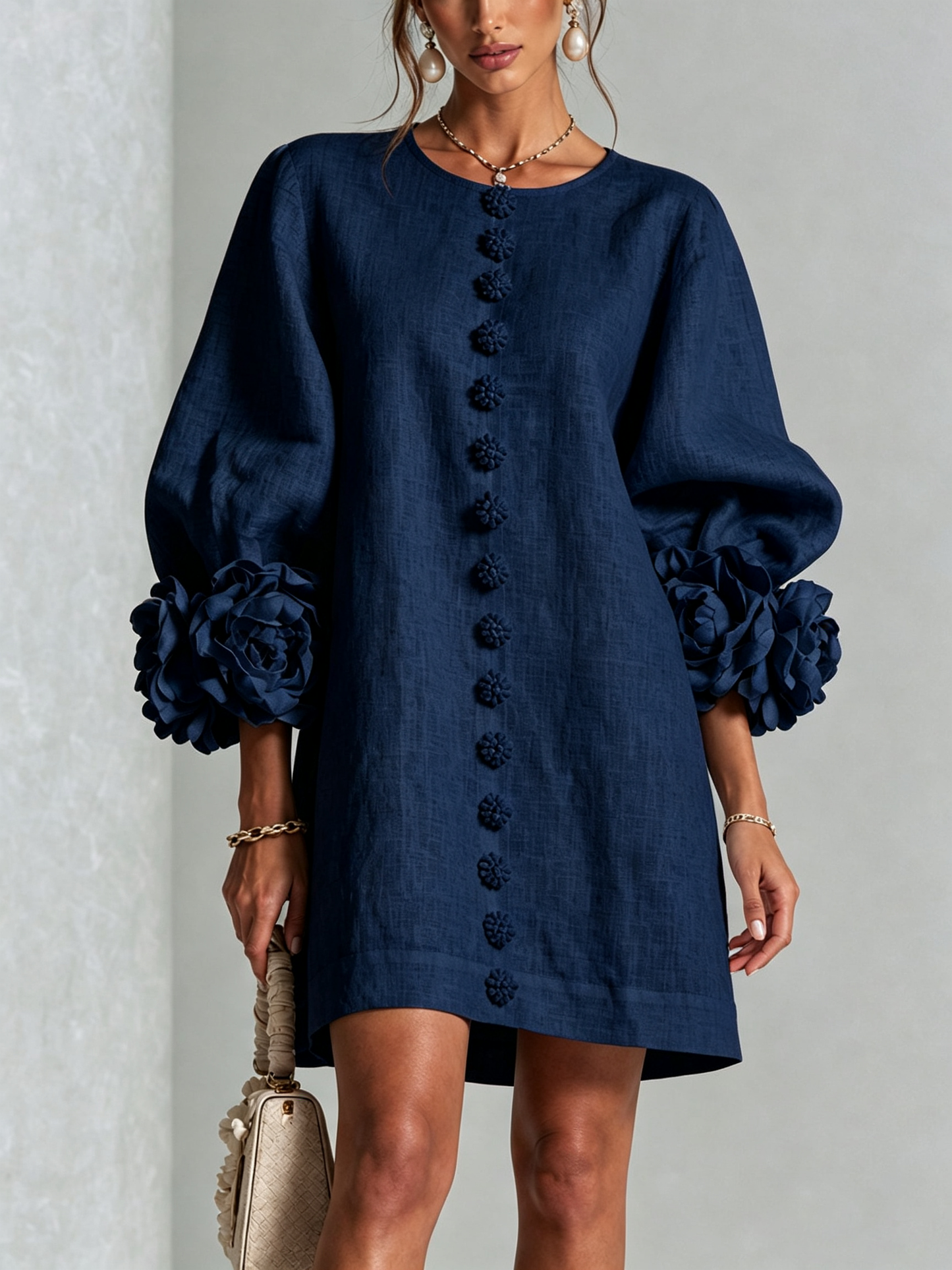 Minivestido I floral abotonado