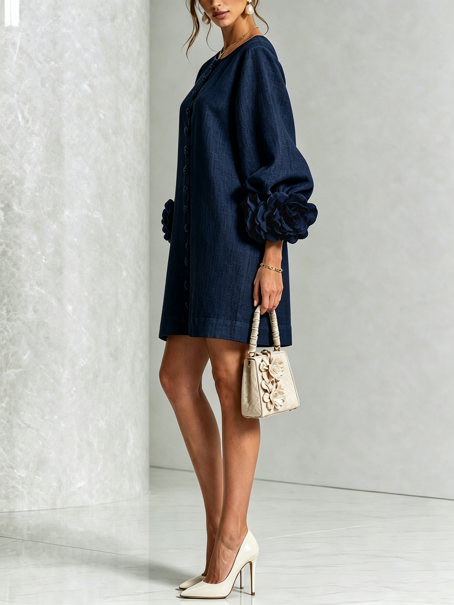 Minivestido I floral abotonado