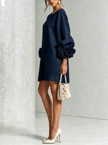 Minivestido I floral abotonado