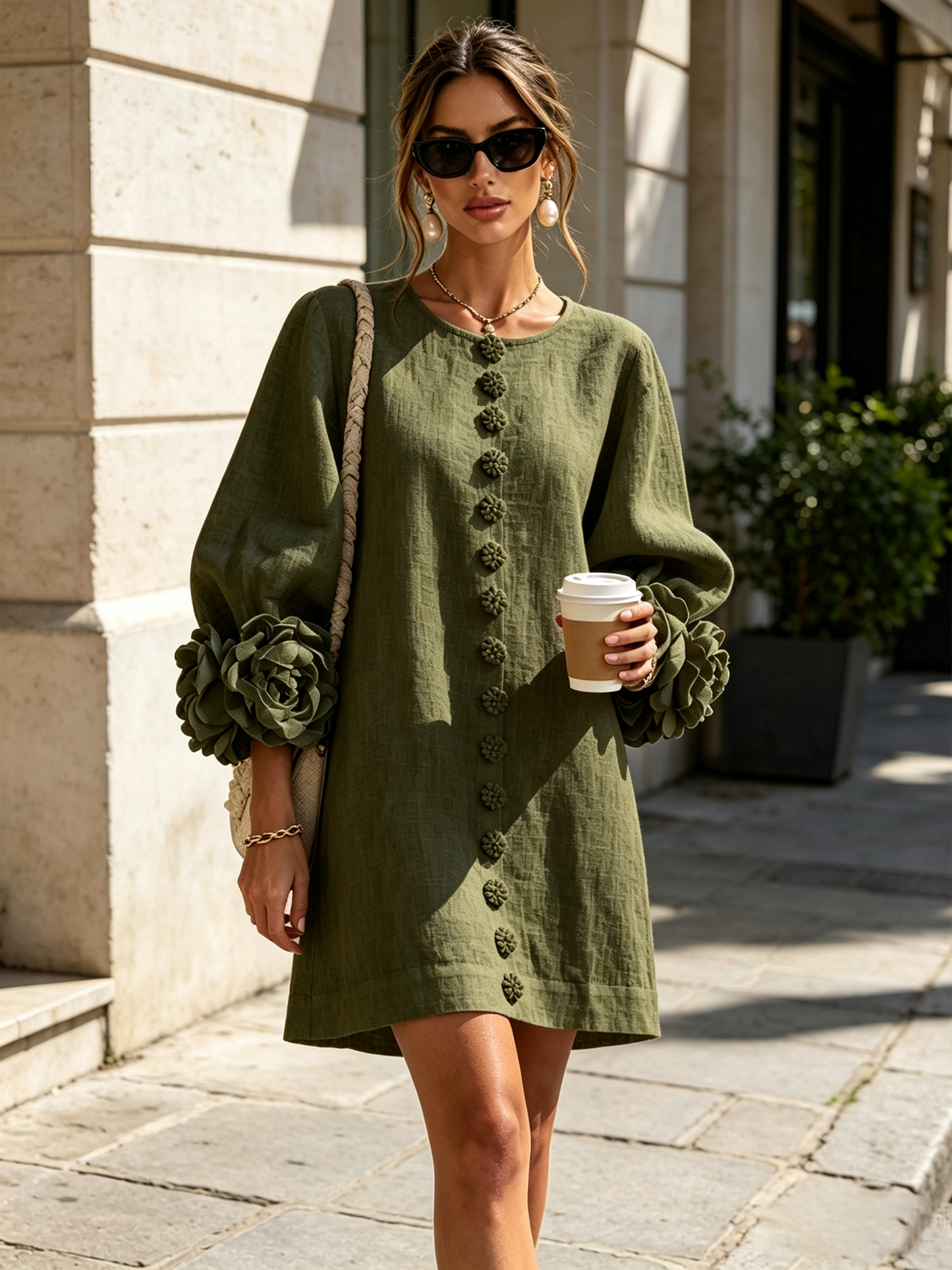 Minivestido I floral abotonado
