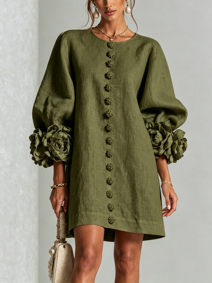 Minivestido I floral abotonado