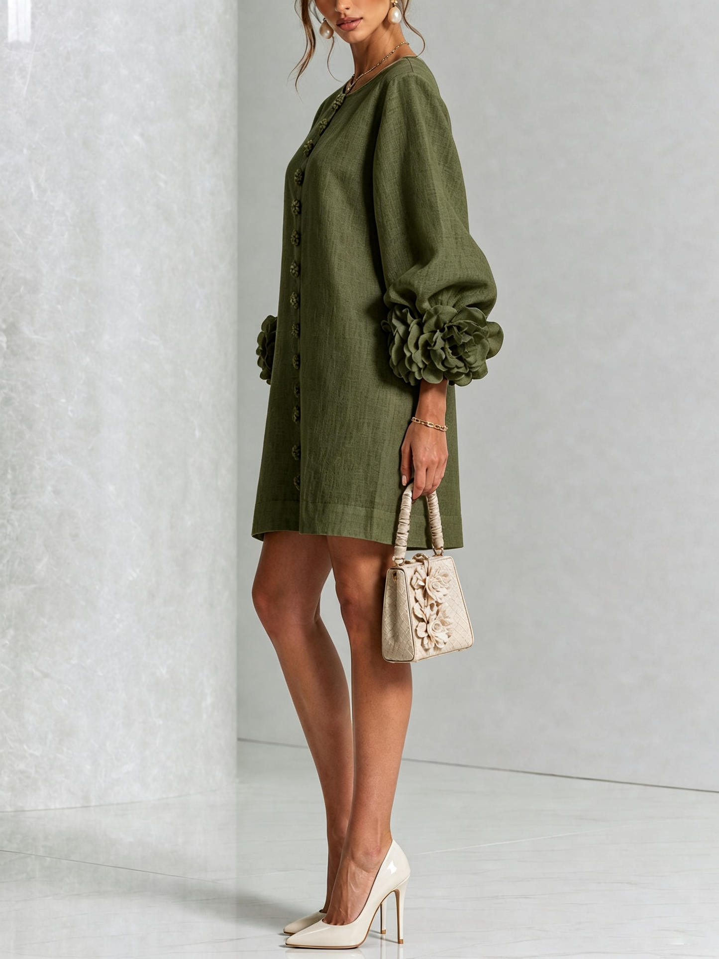 Minivestido I floral abotonado