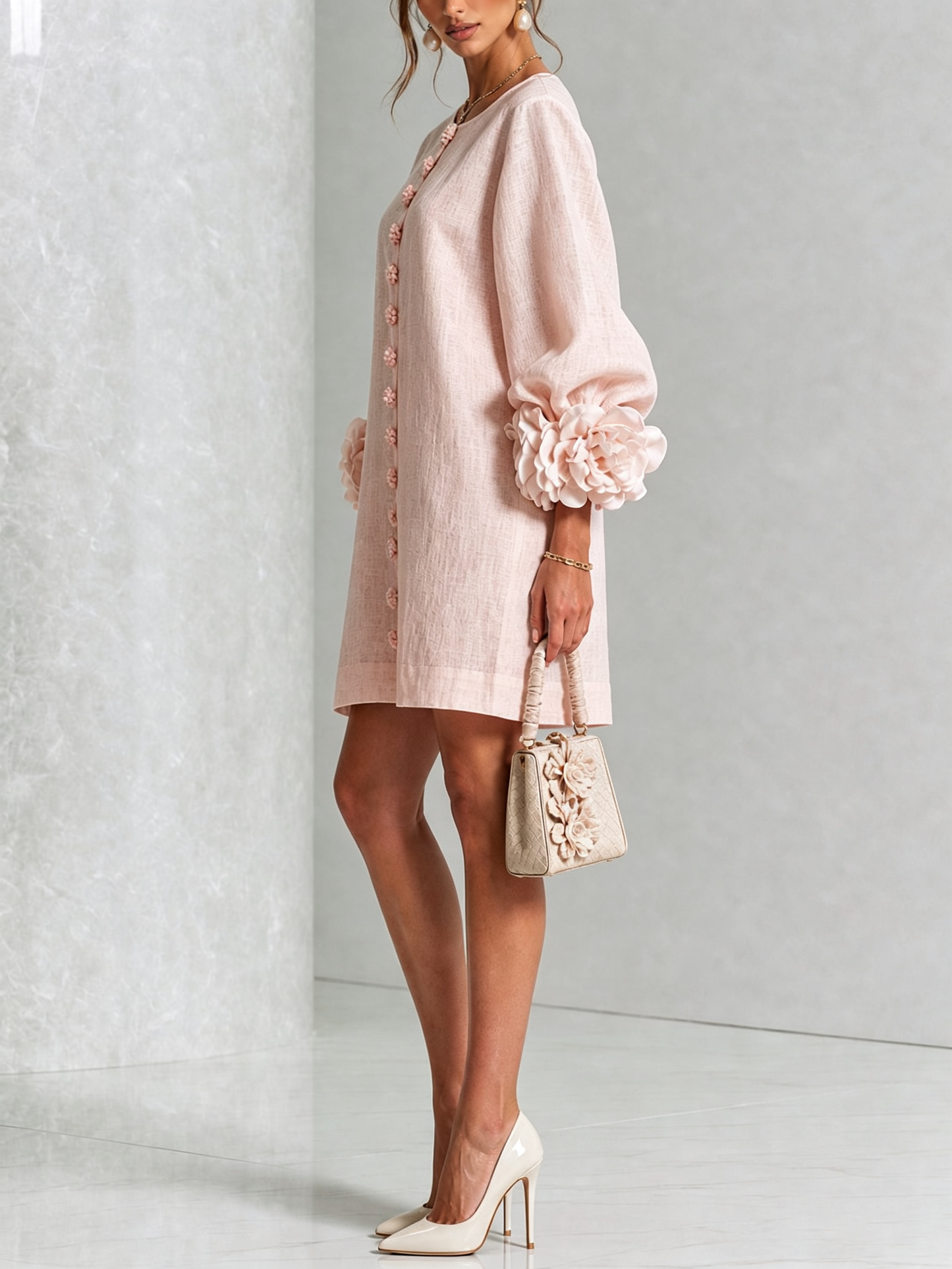 Minivestido I floral abotonado